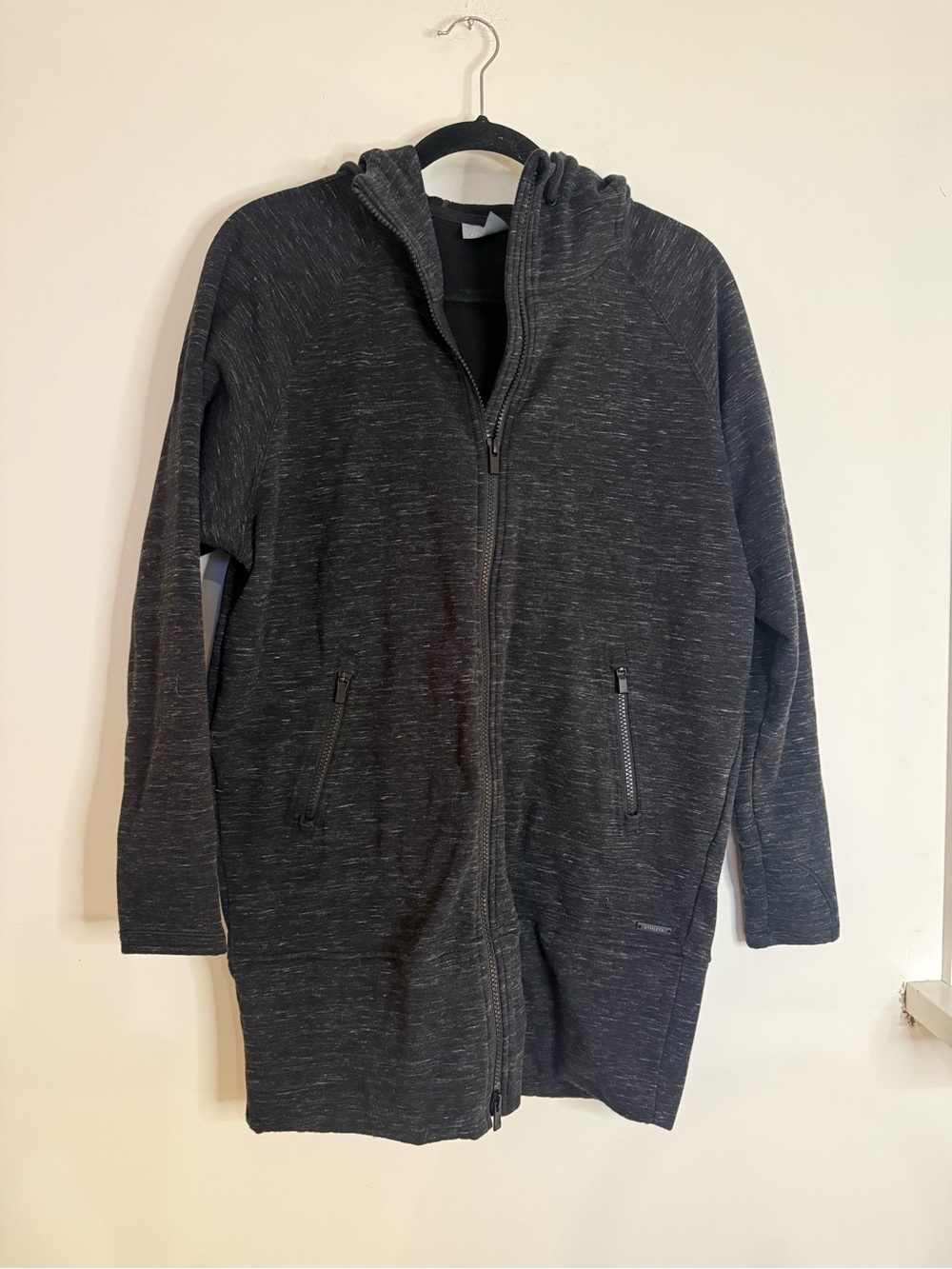 Athleta Long Zip Hoodie Jacket in Dark Charcoal